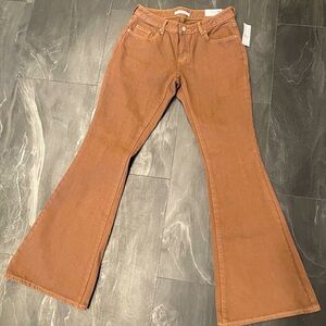 PACSUN NWT Size 26 Mocha Brown Low Rise Flare Jeans Retro Style MSRP $57